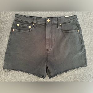 PINK black frayed denim shorts